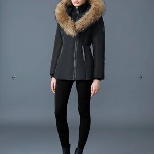 Mackage Black Jacket with Brown Fur Trim